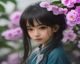 樱花宿舍物语黄油游戏封面，粉色樱花飘落的宿舍走廊，少女与猫咪的温馨场景